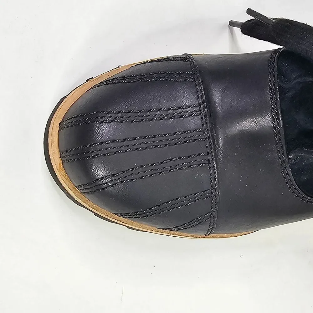 NWOB UGG Black Alasdair  Waterproof Leather Wedge Booties